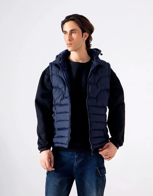 HOODED PUFFER VEST